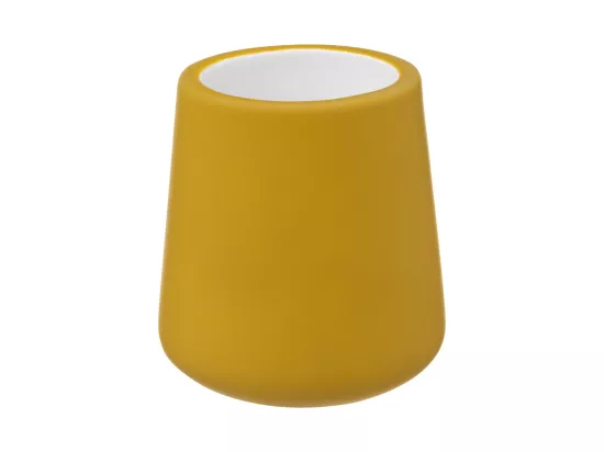 Brosse WC avec support en céramique Jaune moutarde