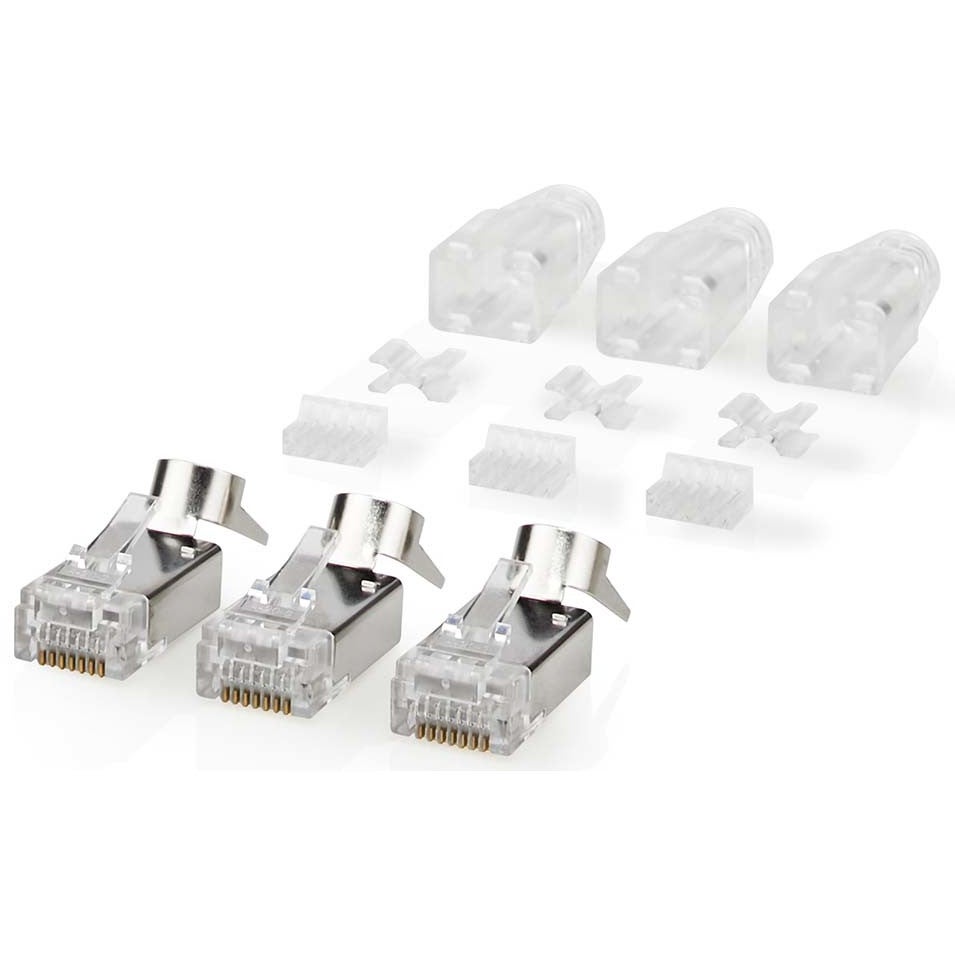 Nedis CCBW89390GY RJ45-connector voor CAT7 FTP netwerkkabel (set van 10)