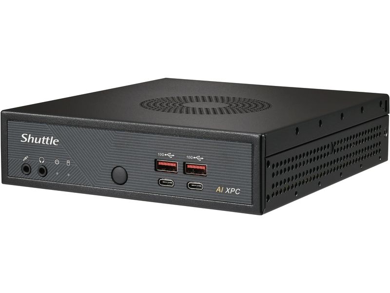 Shuttle Barebone Slim AI PC DN11H9 Shuttle Slim AI PC DN11H9 1.35 l grosser PC Schwarz Intel SoC