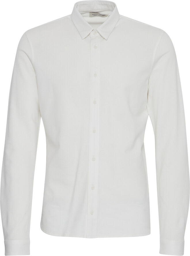 Casual Friday CFARTHUR LS BU jersey piquet shirt Snow white