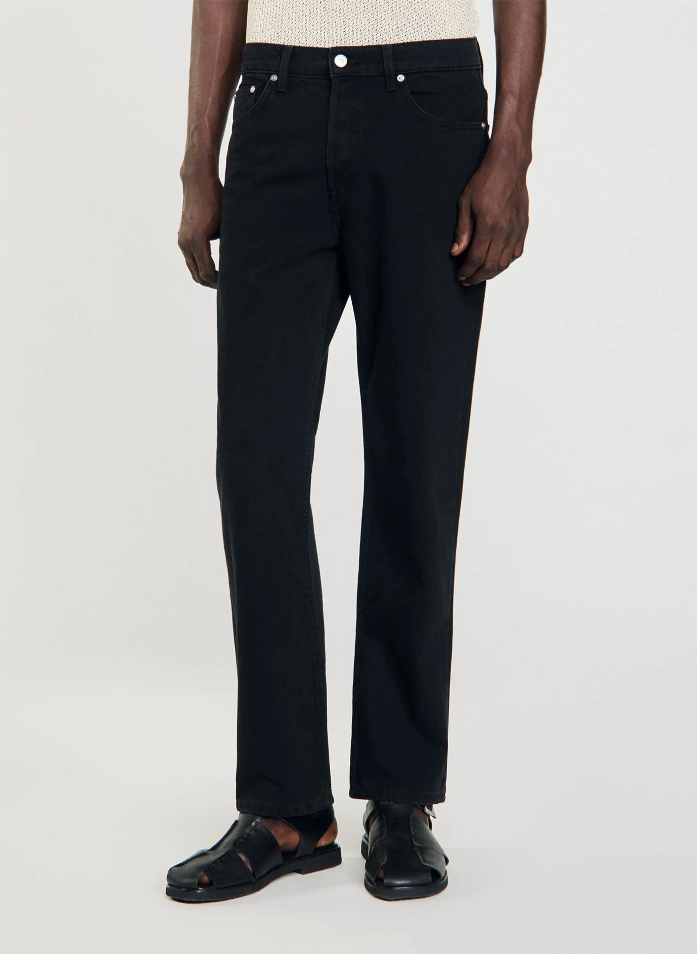 Jean droit en coton | Noir