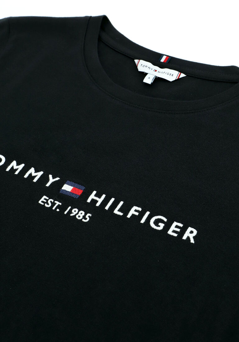 TOMMY HILFIGER zwarte tommy hilfiger t-shirt heritage hilfiger c-nk reg tee
