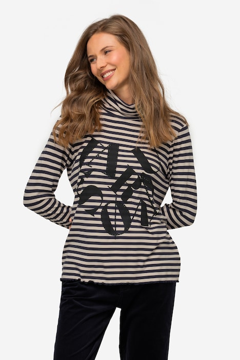 Ringelshirt, Laurason Motiv, Rollkragen, Langarm