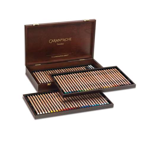 CARAN D'ACHE® Farbstift LUMINANCE 6901® Holzkoffer, 76 Farben