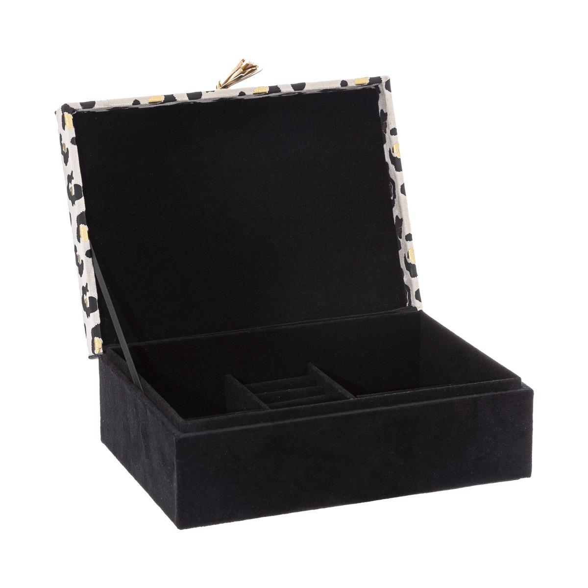 BOITE A BIJOUX IMPRIMEE LEOPARD 21CM