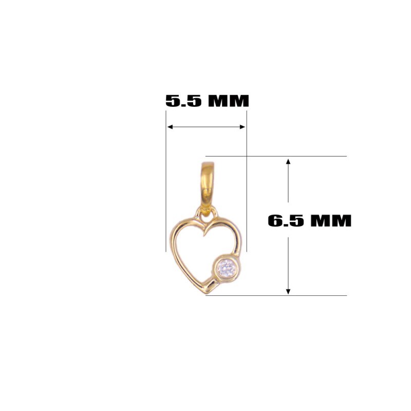 Collier - Pendentif Or Jaune et Diamant - Coeur - Chaine Dorée
