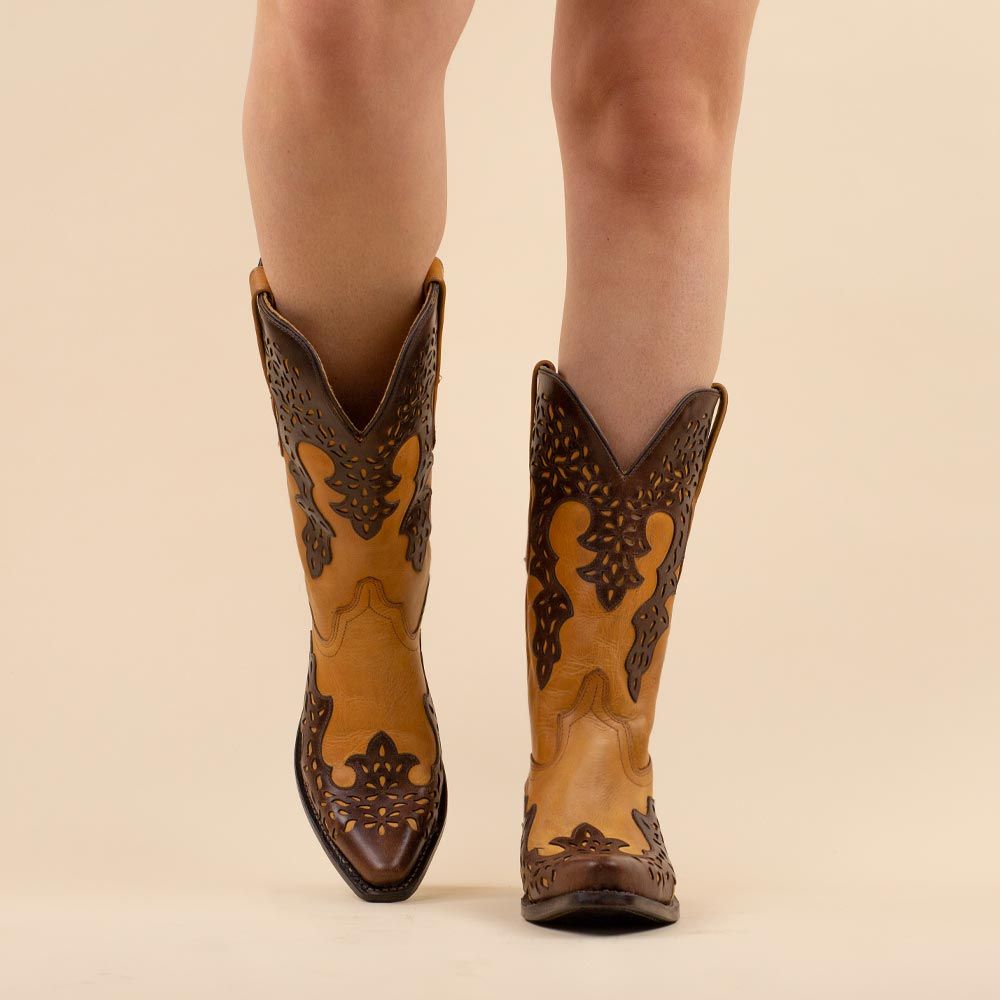 Old West LF1539E cowboylaarzen Bruin