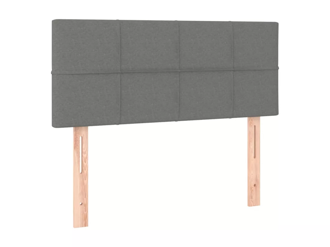 Sommier tapissier avec matelas et LED Gris foncé 90x190cm Tissu