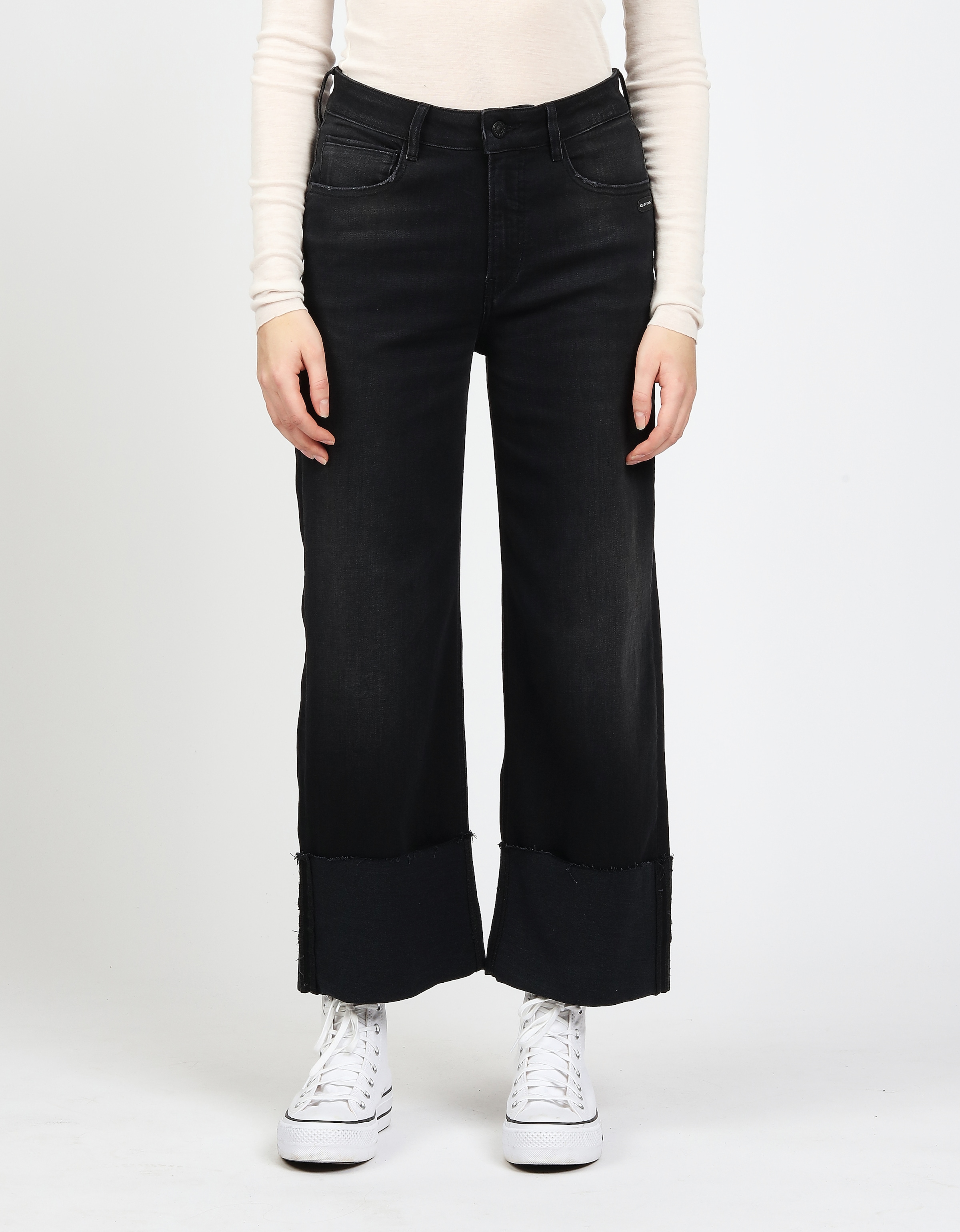 GANG Weite Jeans »94JETTE CULOTTE«, mit hochgeschlagenem, ausgefranstem Saum, Wide Fit