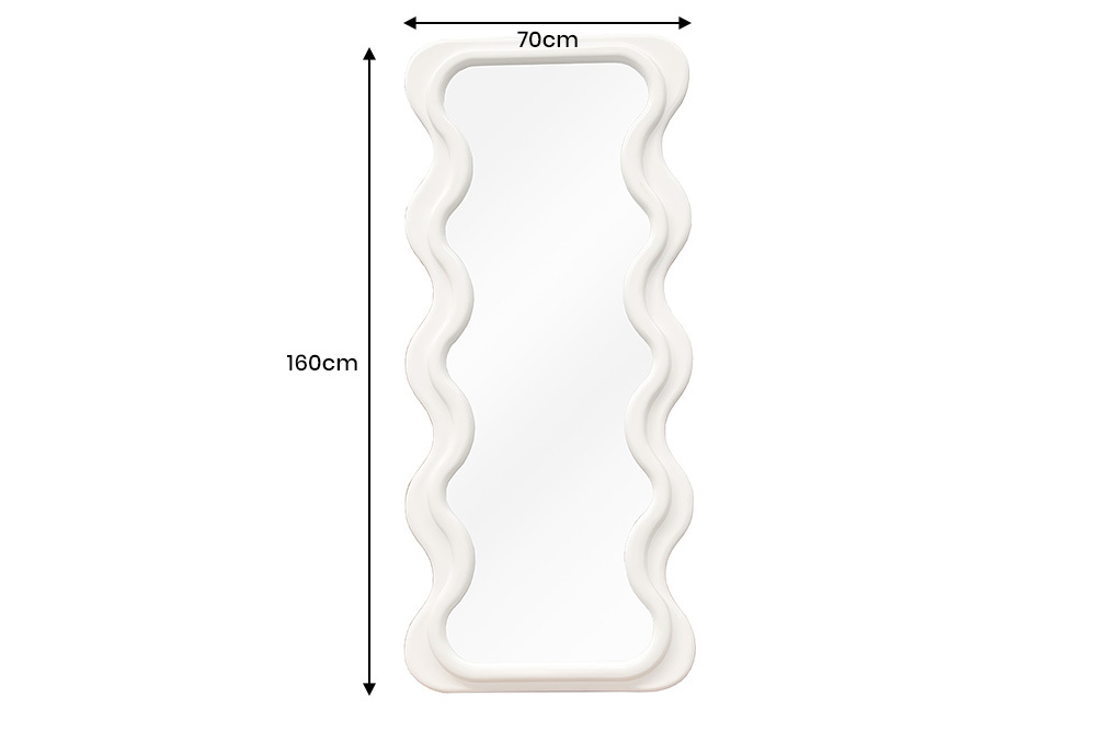 Design Wandspiegel CURVY 160cm weiß