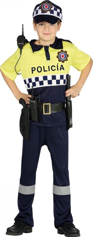 Fiestas Guirca Politiepak Jongens Polyester Blauw/geel Mt 7-9