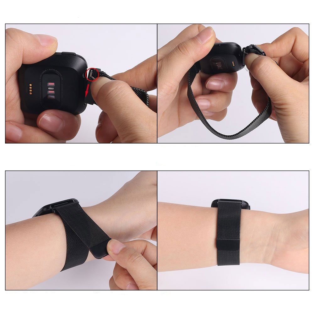 Fitbit Versa 3 / Sense Edelstahl Armband Milanaise Magnetverschluss (Gelenkumfang: 160-250mm) - Gold (Champagner)