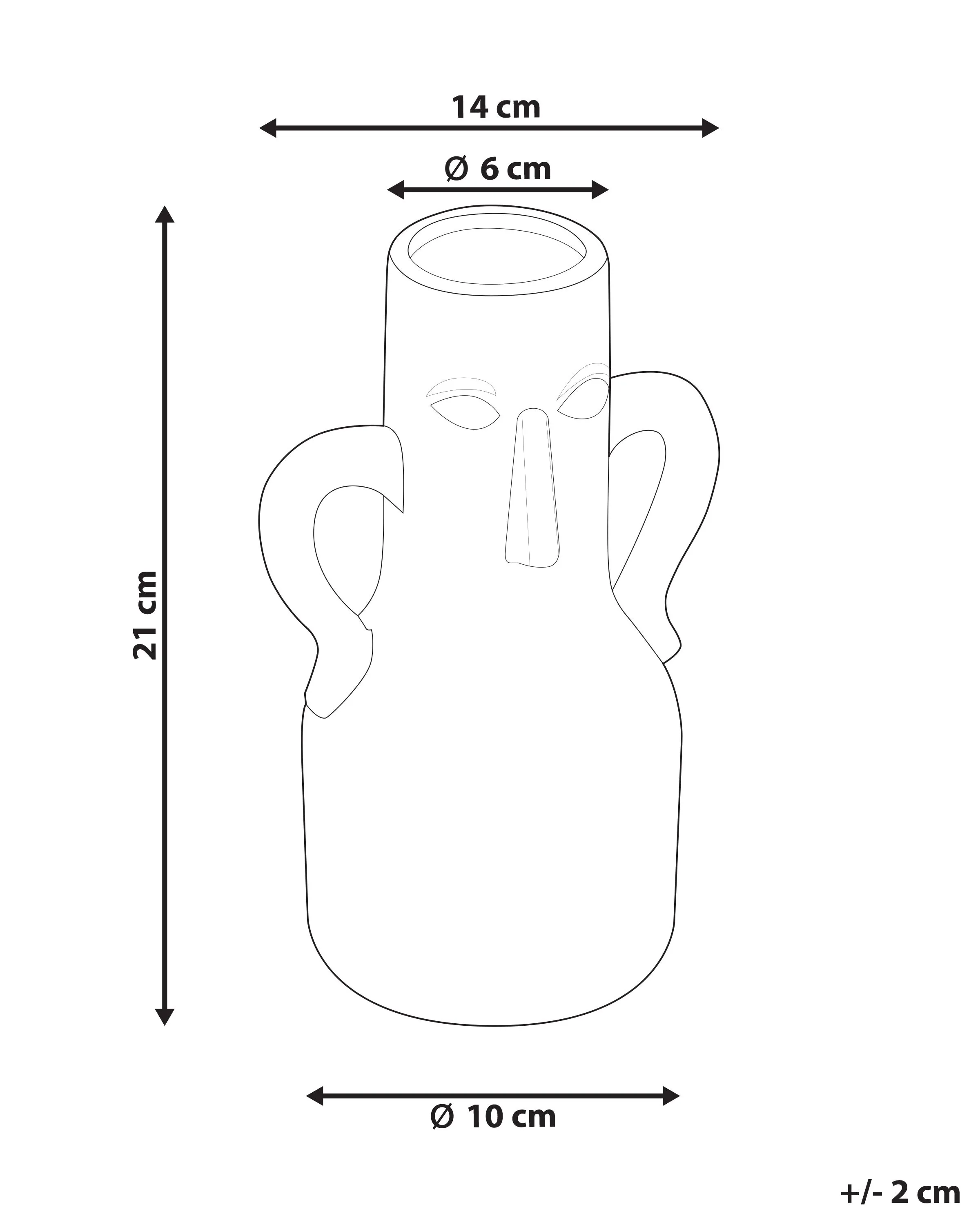 Bloemenvaas TRIPOLI Keramiek 21 cm Grijs