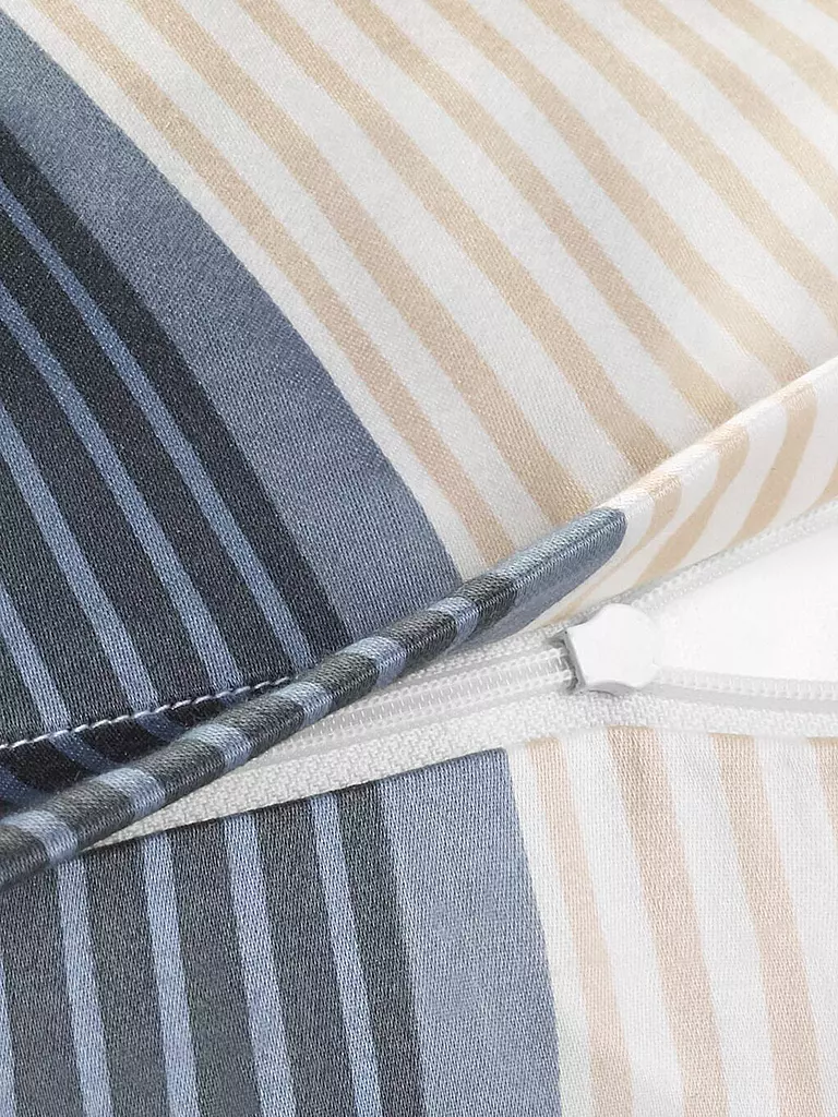 JOOP Satin Bettwäsche Cornflower Stripes 70x90cm / 140x220cm Deep Coal grau