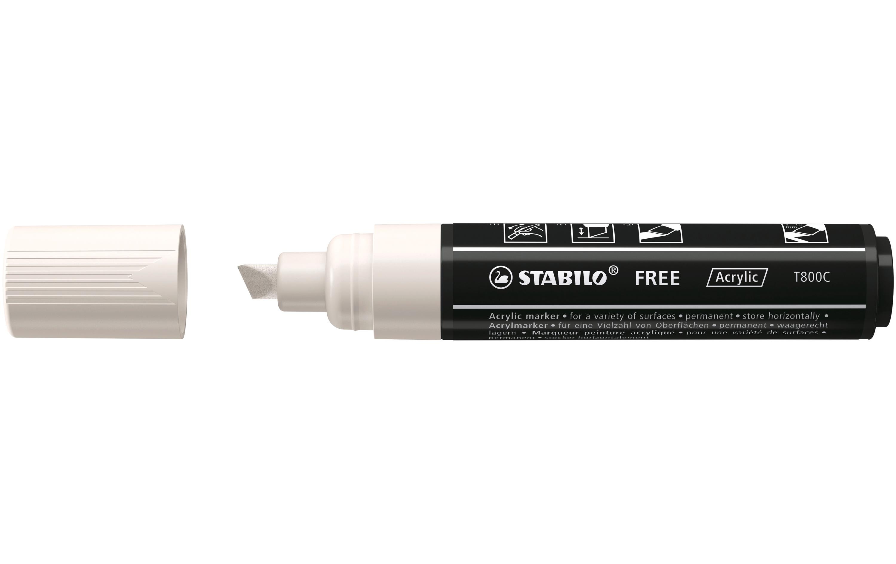 Acrylmarker Free Acrylic T800C WeissMarker mit pigmentierter, wasserbasierter Tinte