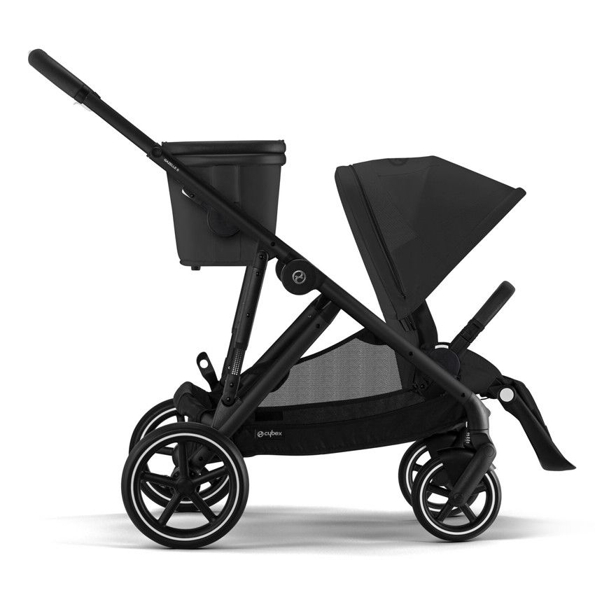 Poussette double Gazelle S 2023 - Châssis noir/Moon Black - Ecru