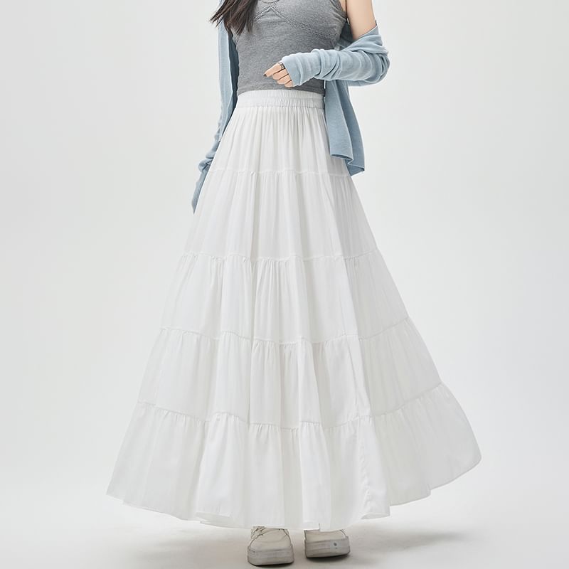 Dragan Pulse - Hoge taille effen maxi A-lijn rok