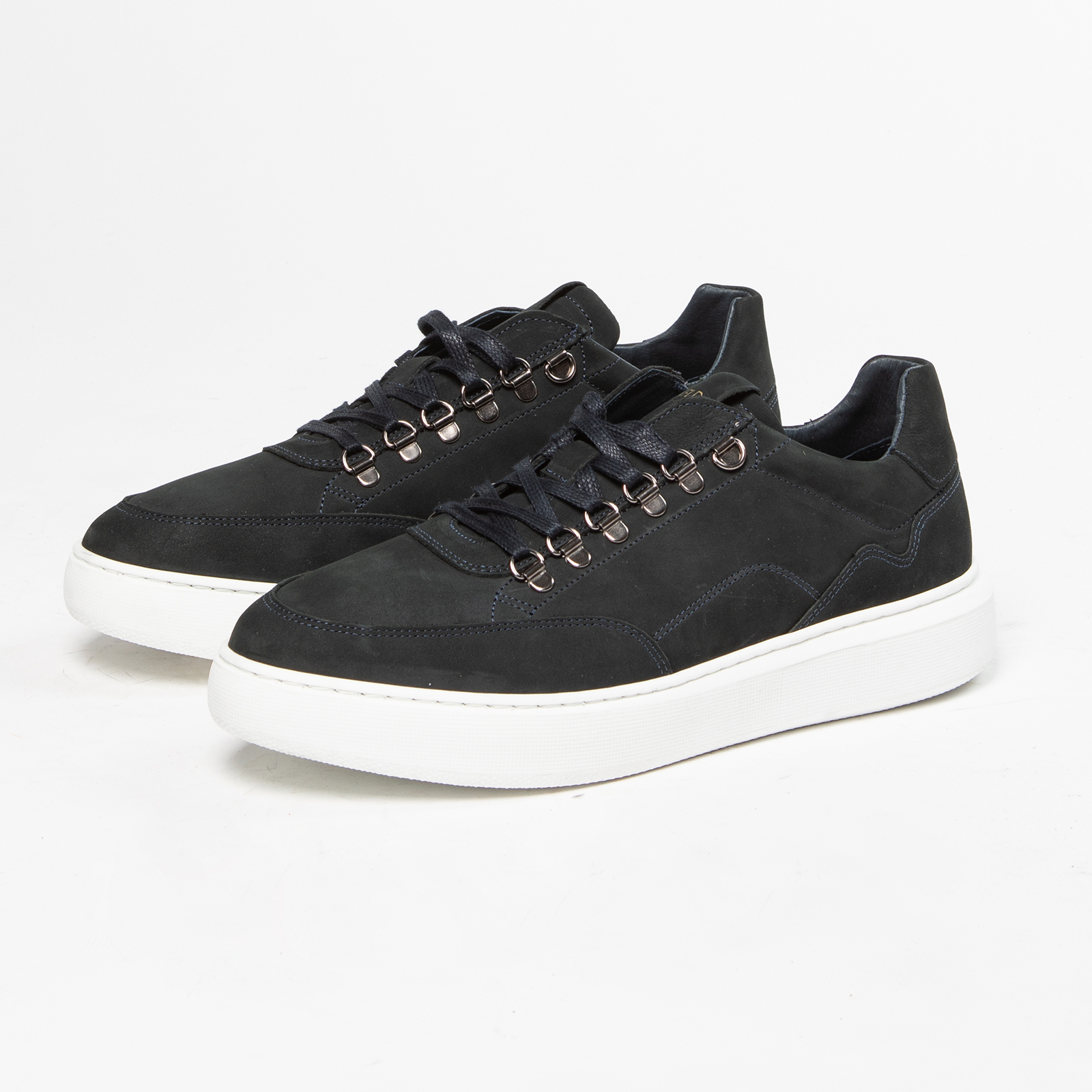 Donkerblauwe nubuck sneakers