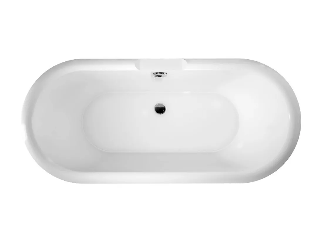 Baignoire ancienne rétro sur pieds CHELSEA Blanche 154 cm Pieds d'Aigle Chromés