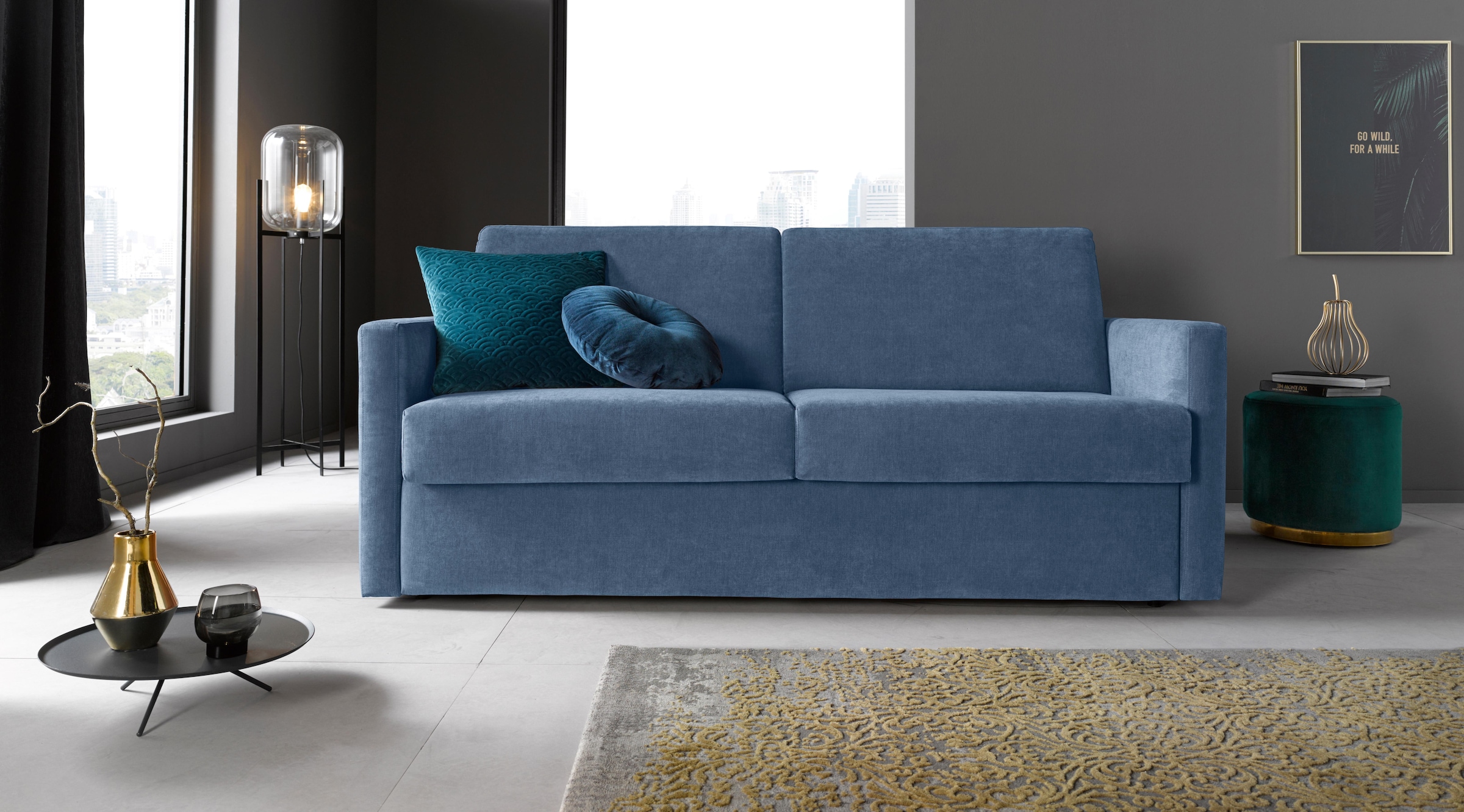 Home affaire Schlafsofa »GOLDPOINT 182cm,  Dauerschläfer, Liegefläche 140/200 cm,« 3-Sitzer mit Dauerschläfer-Funktion, Bonell-Federkernmatratze,