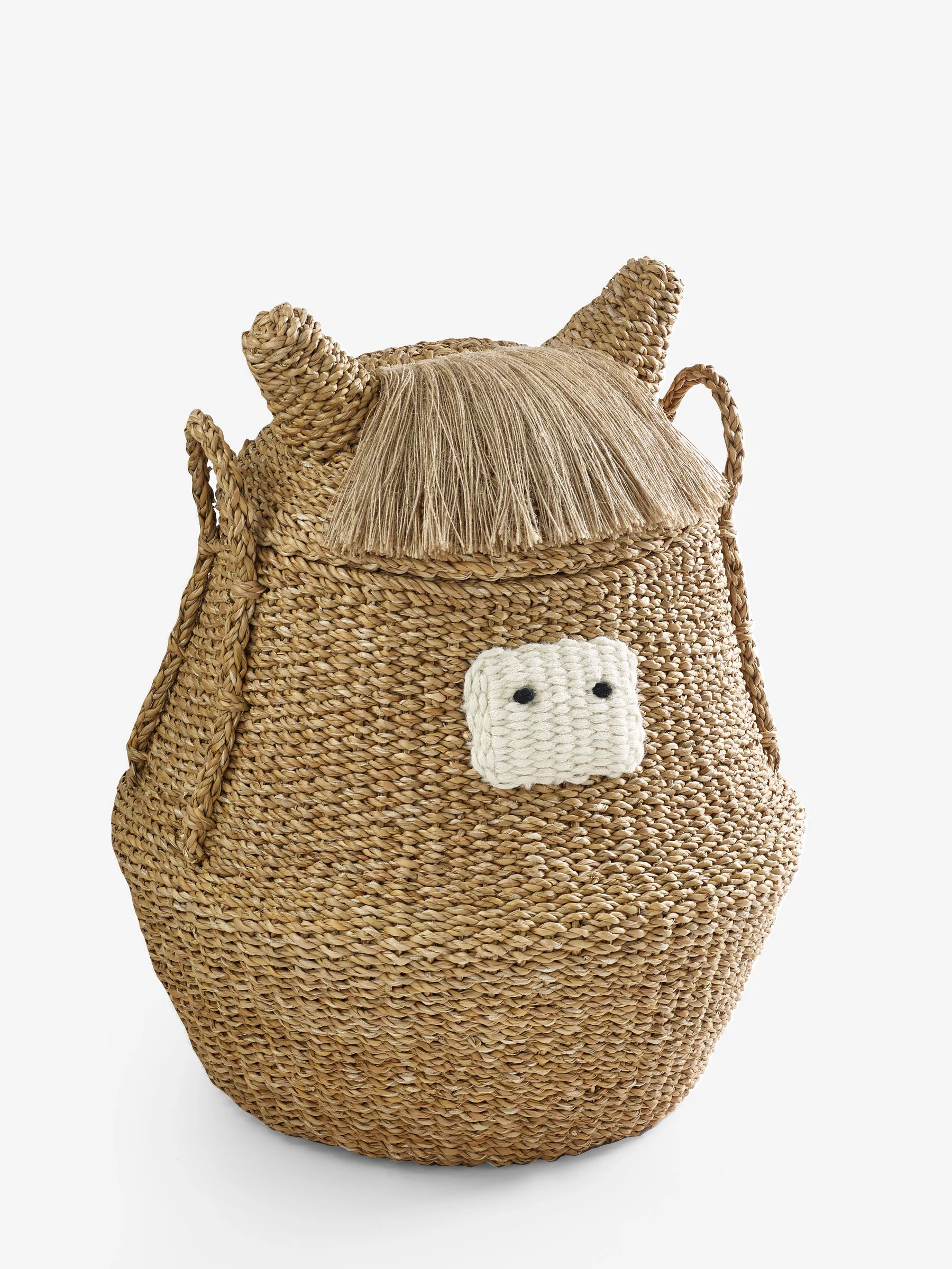 Hamish the Highland Cow - Wasmand van geweven zeegras
