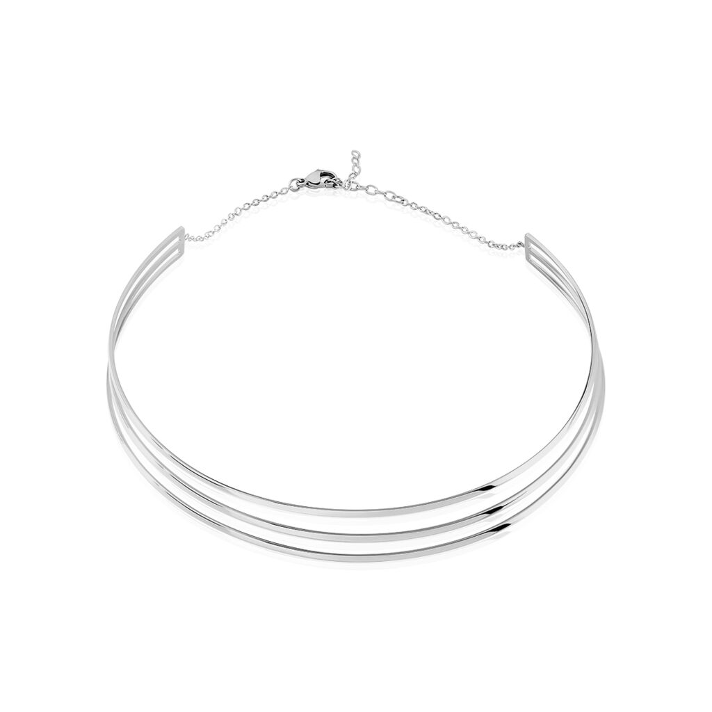 Collier Jonc Adel Acier Blanc