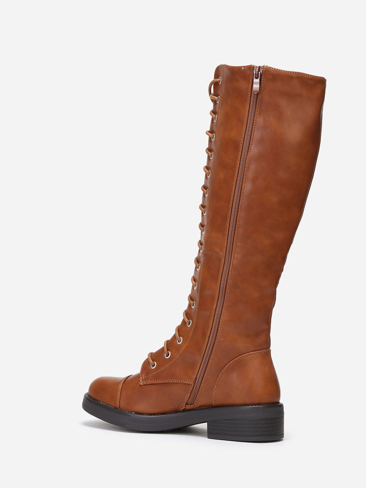 Bottes style rangers à lacets- Camel