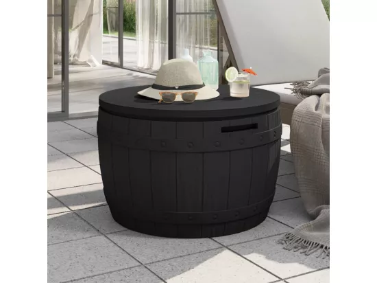 Boîte de rangement de jardin 3 en 1 noir polypropylène