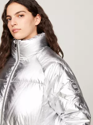 Jaqueta puffer metálica moderna TH