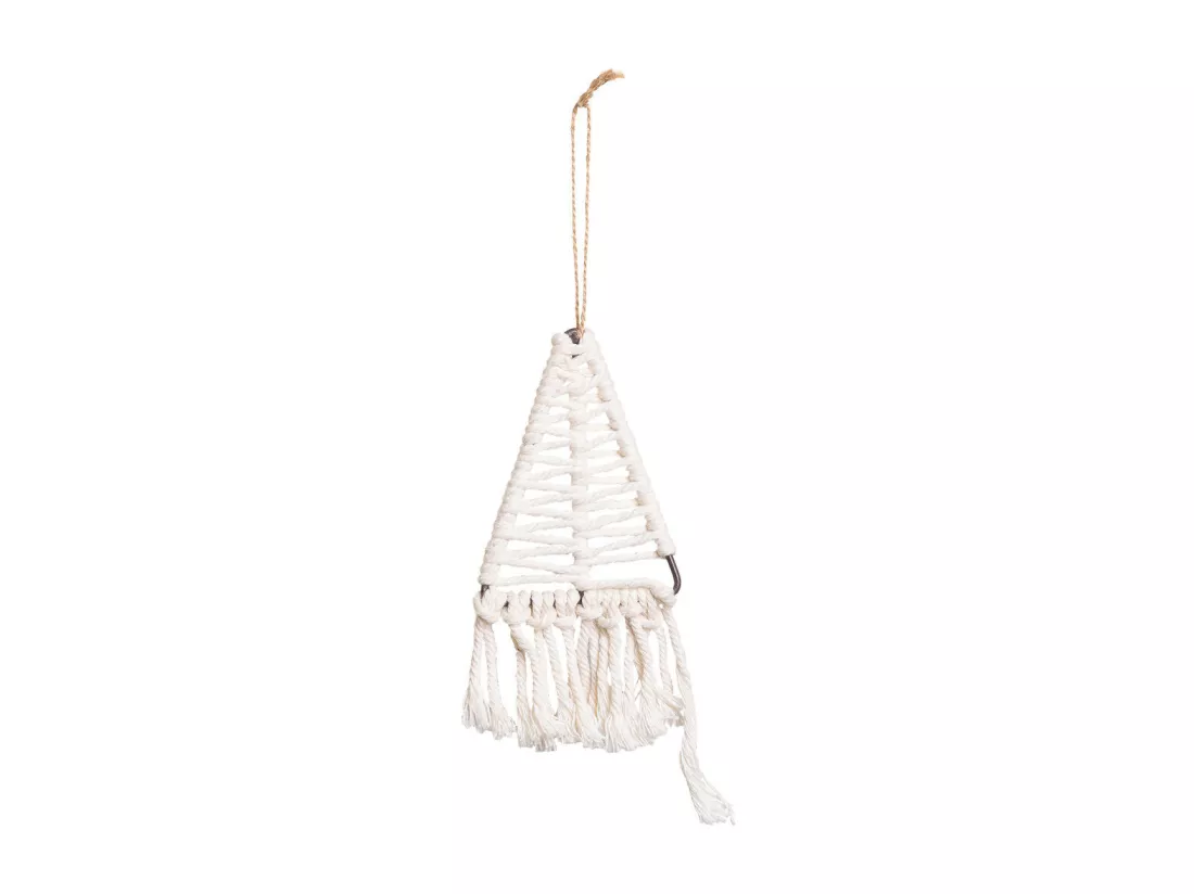 Arbre décoratif en coton tressé blanc 8x01x13h