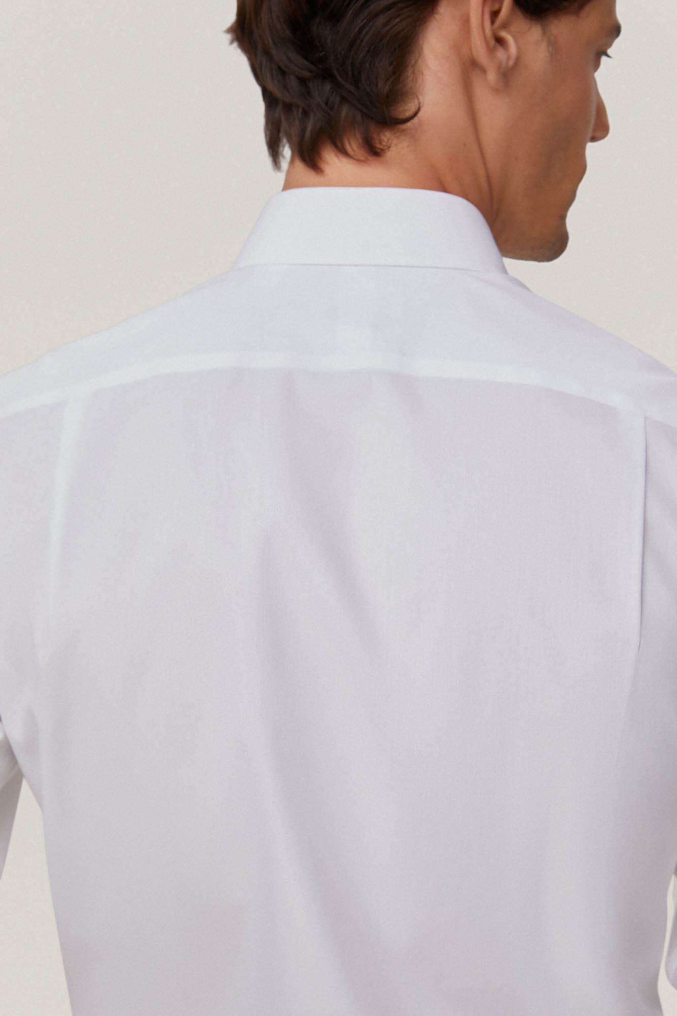 Camisa vestir pinpoint liso non iron + antimanchas - Blanco