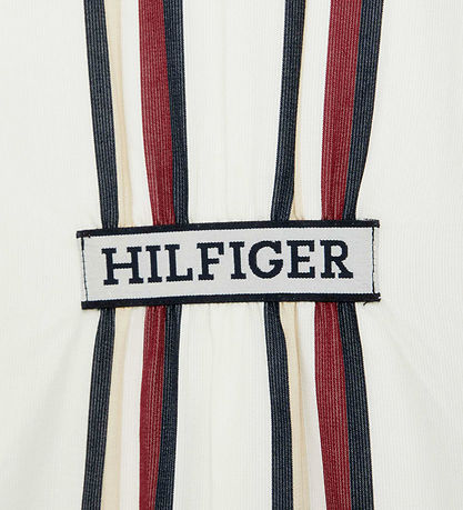 Tommy Hilfiger Skjortekjole - Global Stripe - Ivory/Rød White