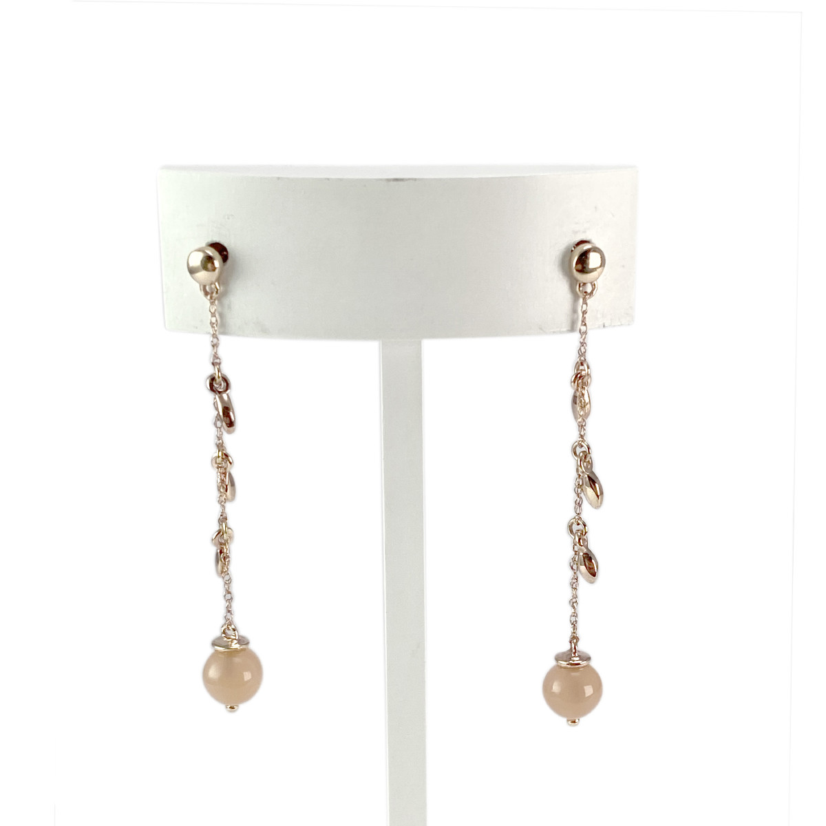 Boucles d'oreilles d'occasion or 375 rose pierres fines
