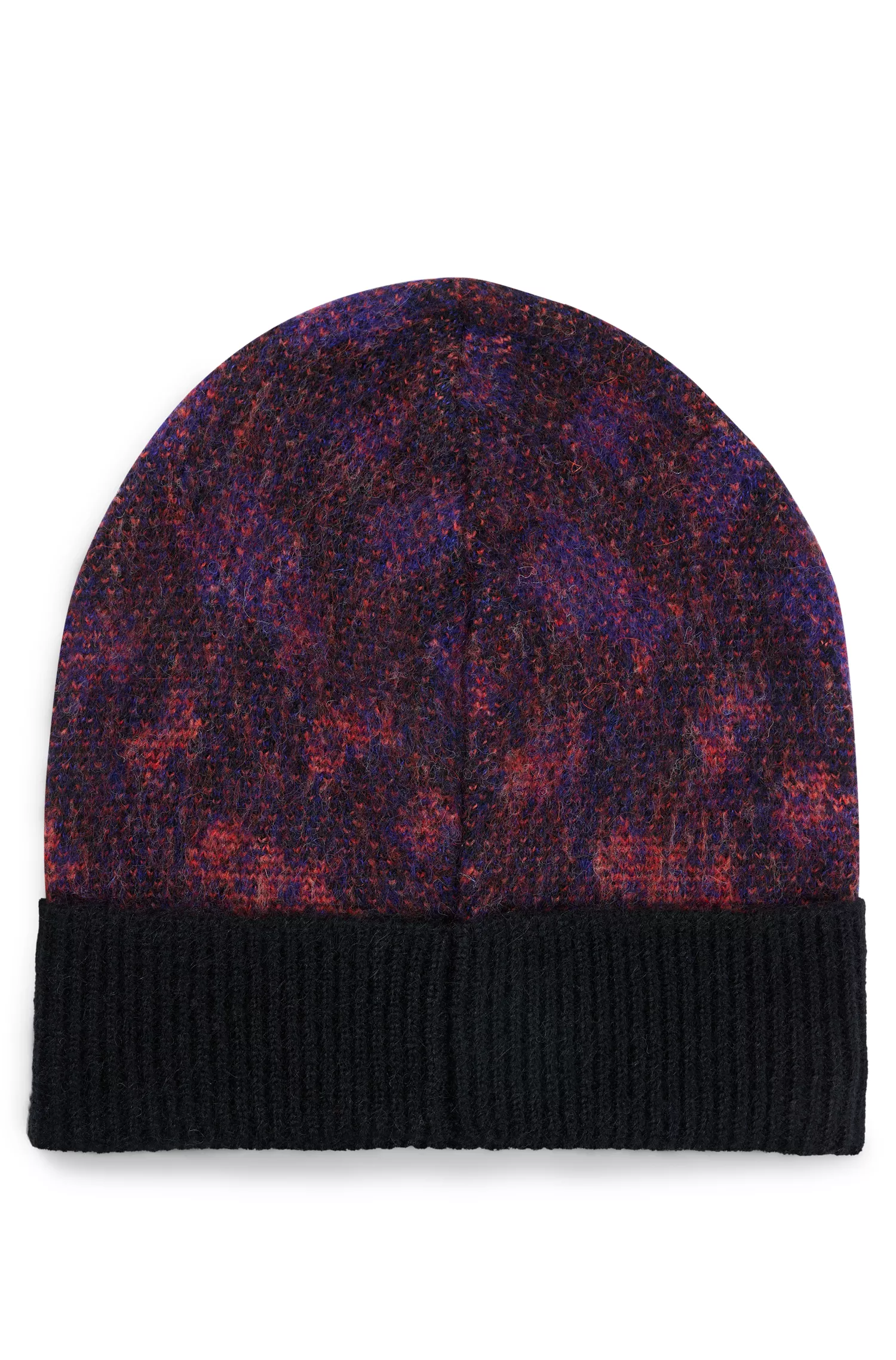 Gorro BOSS preto em tecido escovado com monogramas em degradê.