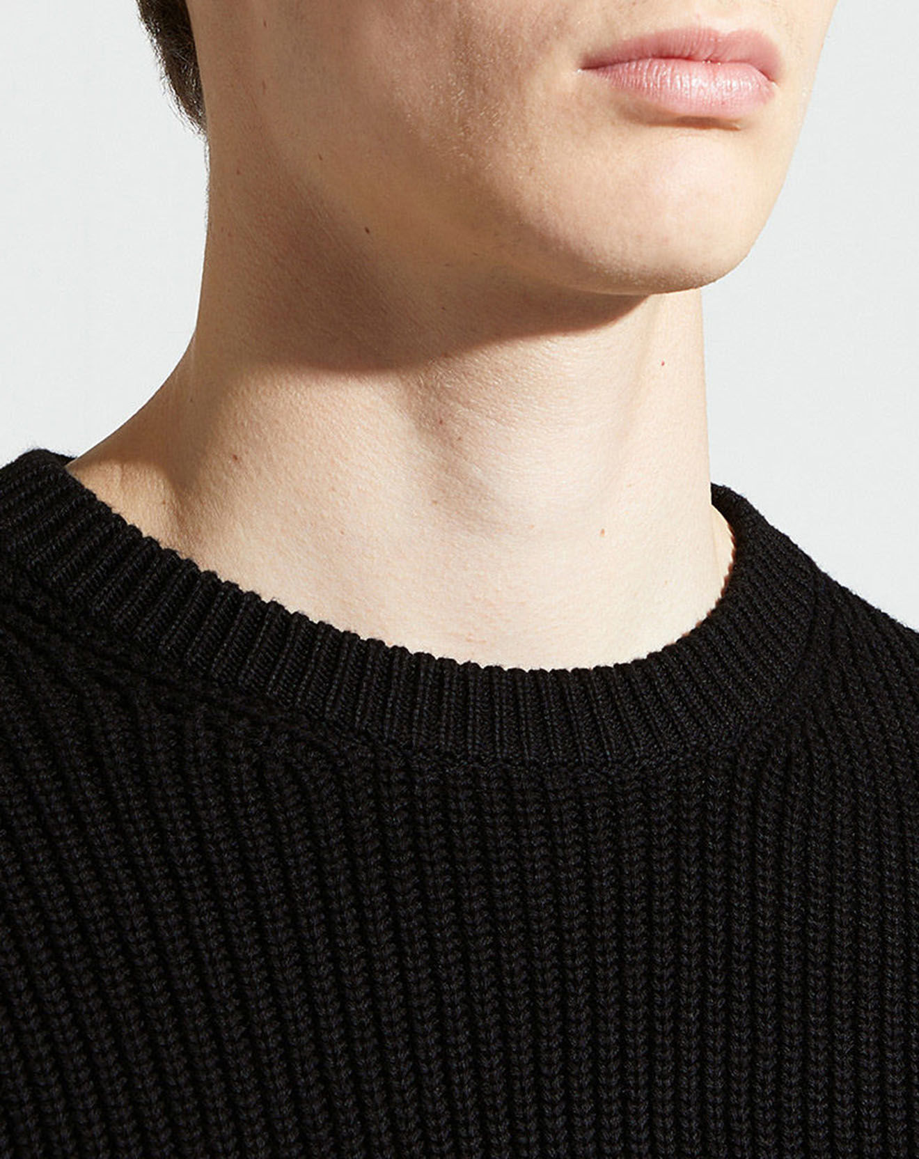 Galeries Lafayette Pull Brib rib noir