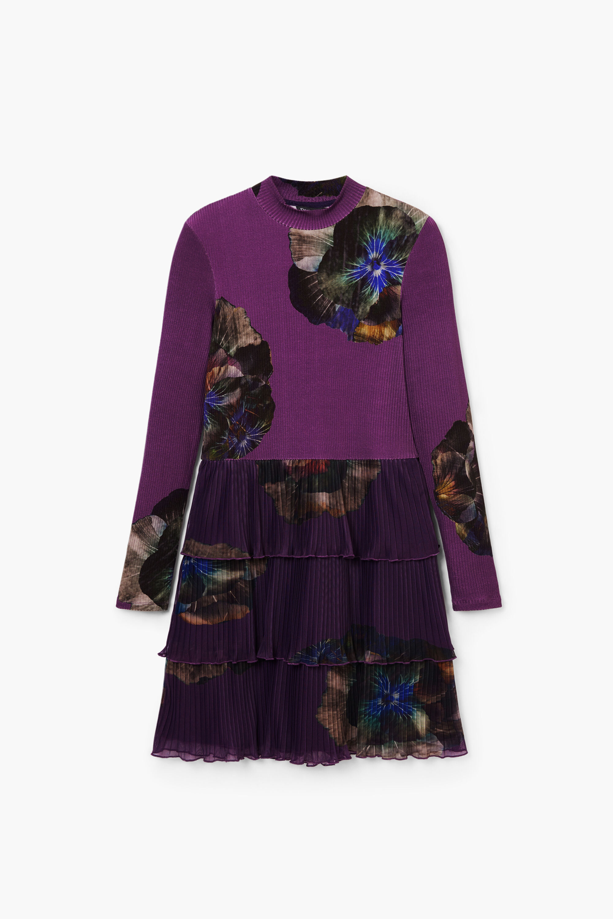 vestido floral com babados