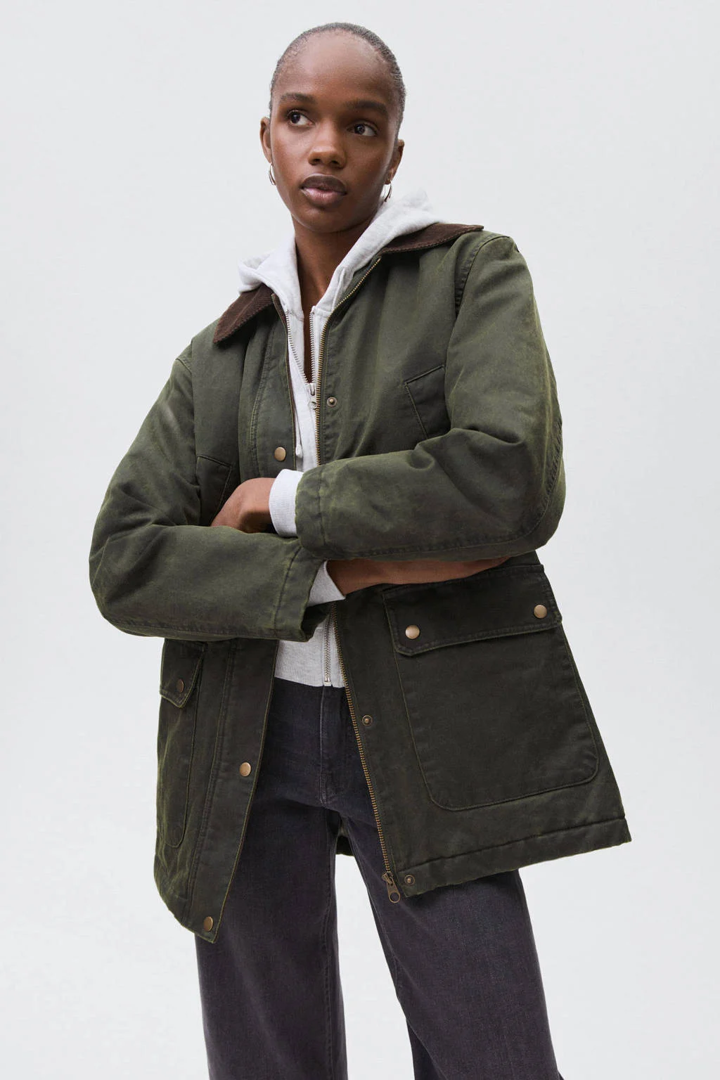 MANGO TEEN parka donkergroen