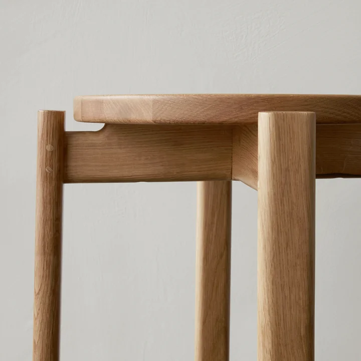 Audo - Passage Hocker, Eiche natur / beige (Stoff Audo Bouclé 02)