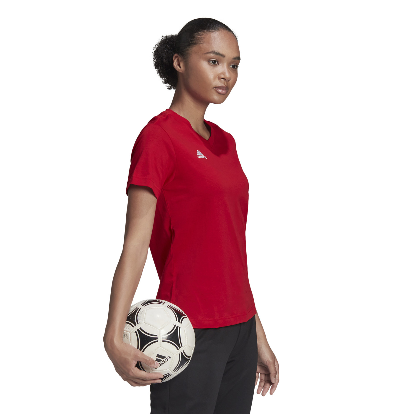Adidas Entrada 22 T-Shirt Dames Rood Wit