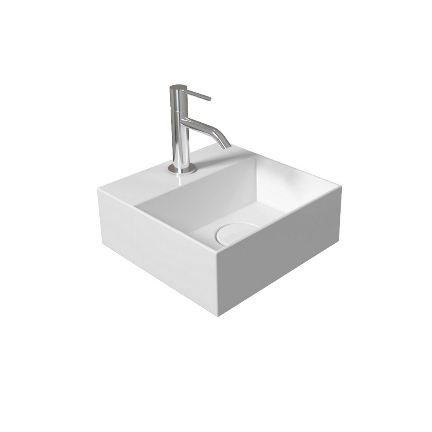 Salenzi Spy Fontein met clickwaste 30x30 cm mat wit