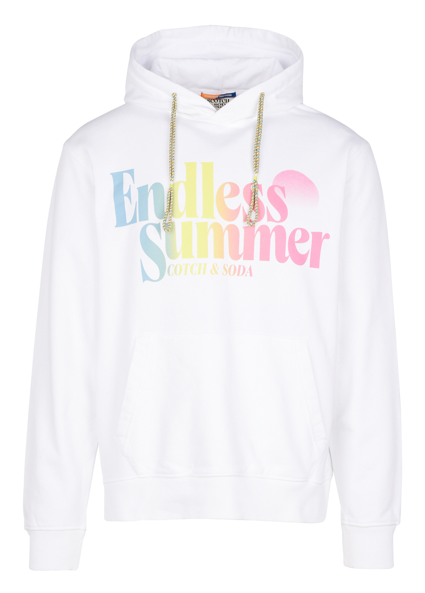 Sweat à capuche regular-fit sérigraphié en coton | Blanc