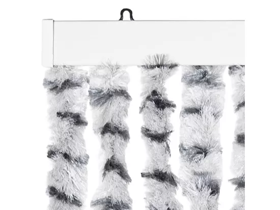 Rideau anti-mouches gris clair et gris foncé 90x200 cm chenille