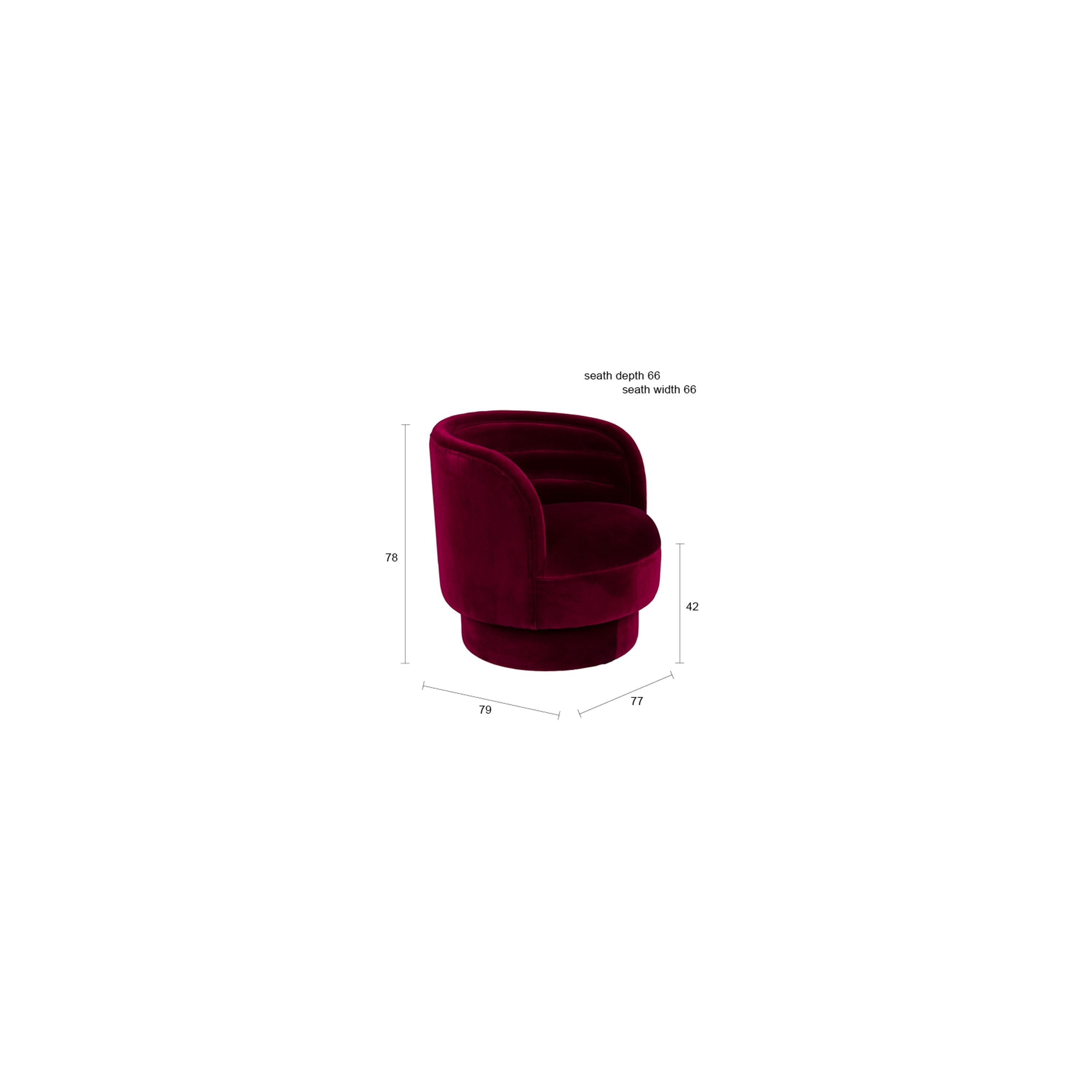 Dutchbone Dorothy Fauteuil Velvet Rood
