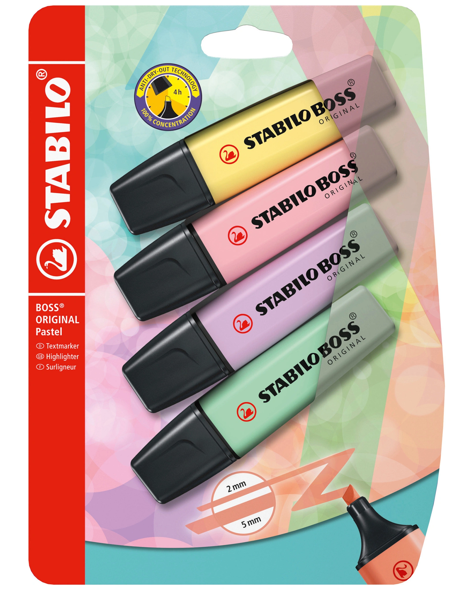 Textmarker STABILO® BOSS ORIGINAL Pastel 4er-Pack