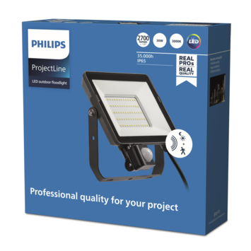 Philips ProjectLine-schijnwerper met beweging en dag/nacht sensor 3000K 30W