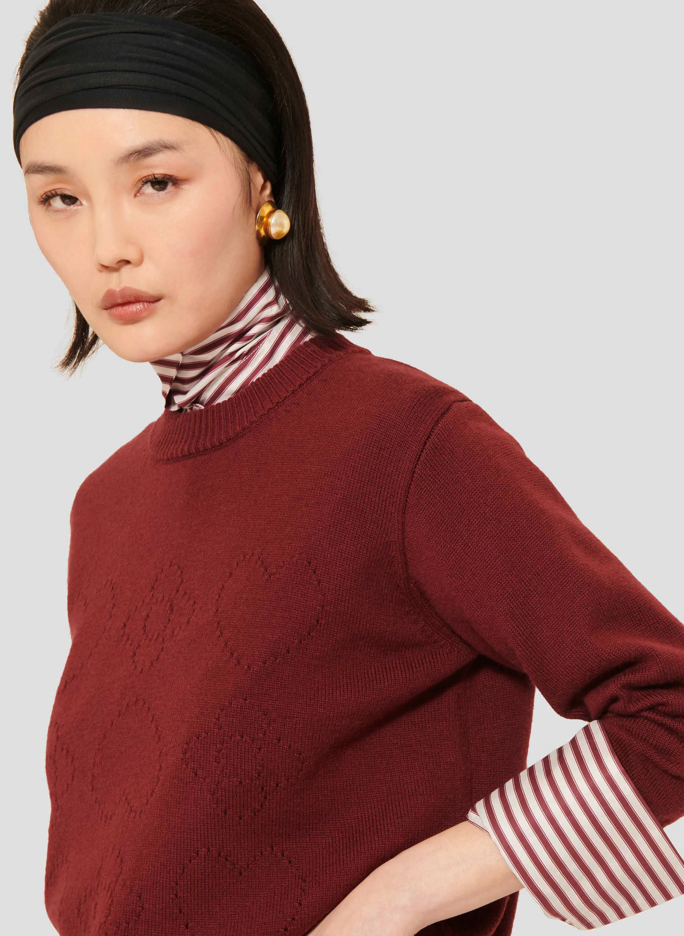 PREPPY - Pull droit col rond en laine | Rouge