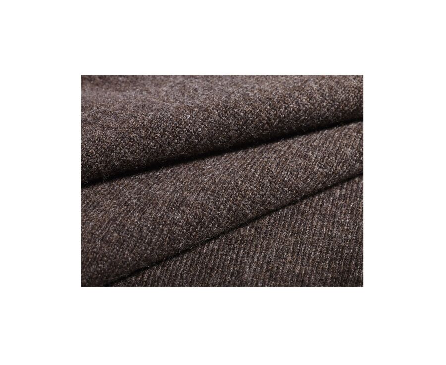 Pull col rond homme laine Chocolat Foncé - CONAN