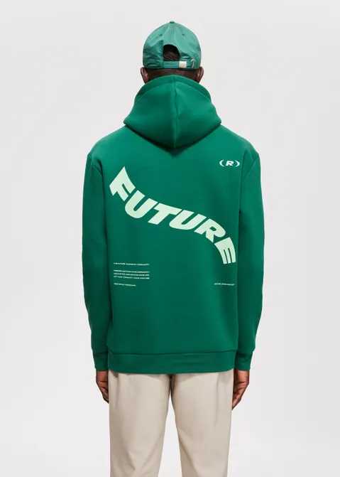 Hoodie met print future groen (GRN.D)