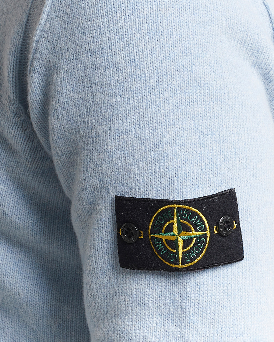 Stone Island Knitted Lambswool Crew Neck Sky Blue