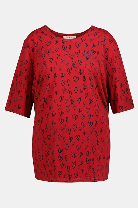 Bellieva-T-Shirt, Herz, Stickerei, Rundhals, Biobaumwolle, GOTS
